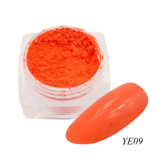 1 Box Neon Pigment Powder Nail Fluorescence Gradient Glitter Summer Shinny Dust Ombre DIY Nail Art Decor Manicure CHYE01-13-1