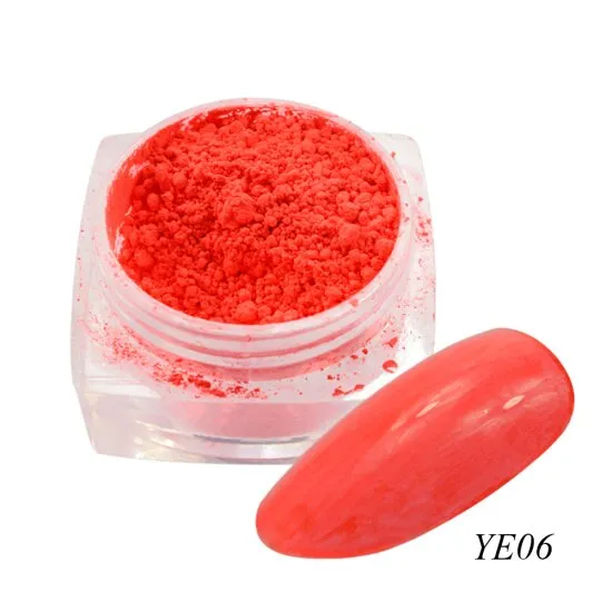 1 Box Neon Pigment Powder Nail Fluorescence Gradient Glitter Summer Shinny Dust Ombre DIY Nail Art Decor Manicure CHYE01-13-1