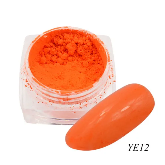 1 Box Neon Pigment Powder Nail Fluorescence Gradient Glitter Summer Shinny Dust Ombre DIY Nail Art Decor Manicure CHYE01-13-1