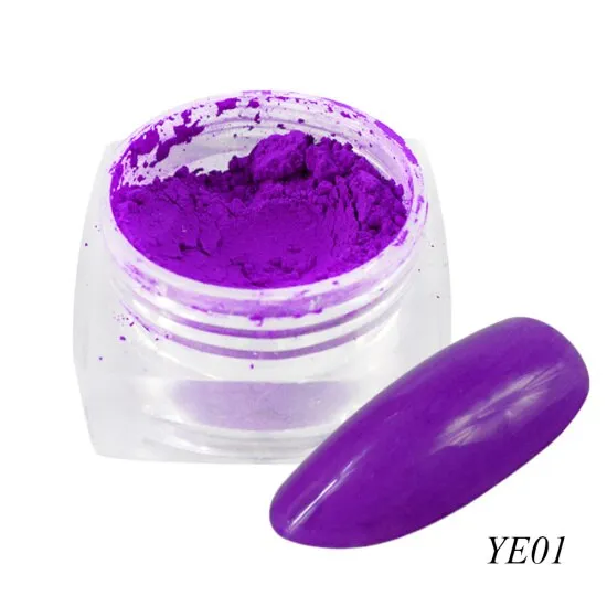 1 Box Neon Pigment Powder Nail Fluorescence Gradient Glitter Summer Shinny Dust Ombre DIY Nail Art Decor Manicure CHYE01-13-1