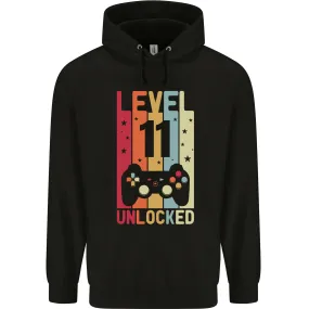 11th Birthday 11 Year Old Level Up Gaming Childrens Kids Hoodie