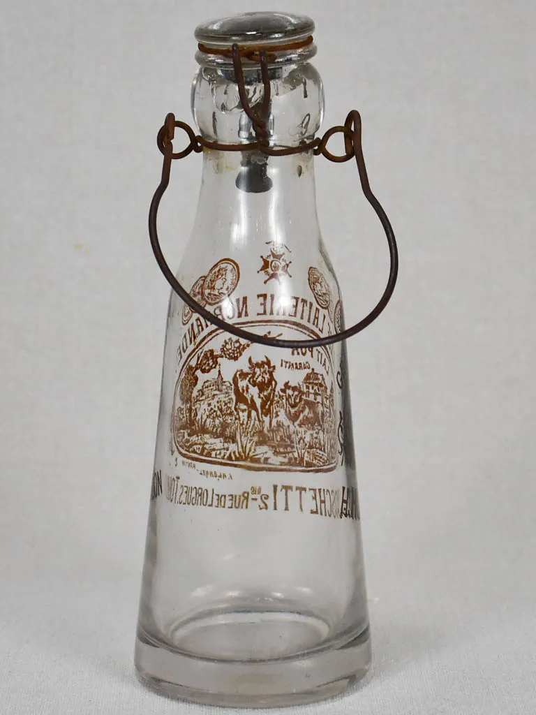 1930s French milk bottle from Normandy 9½"