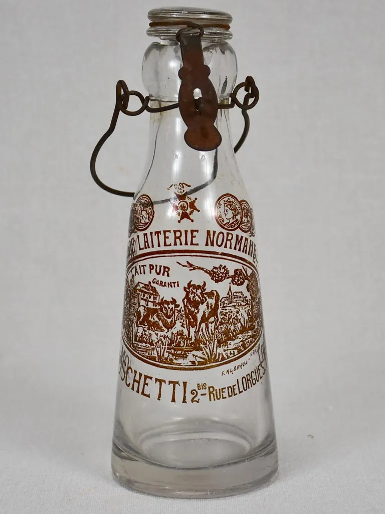 1930s French milk bottle from Normandy 9½"
