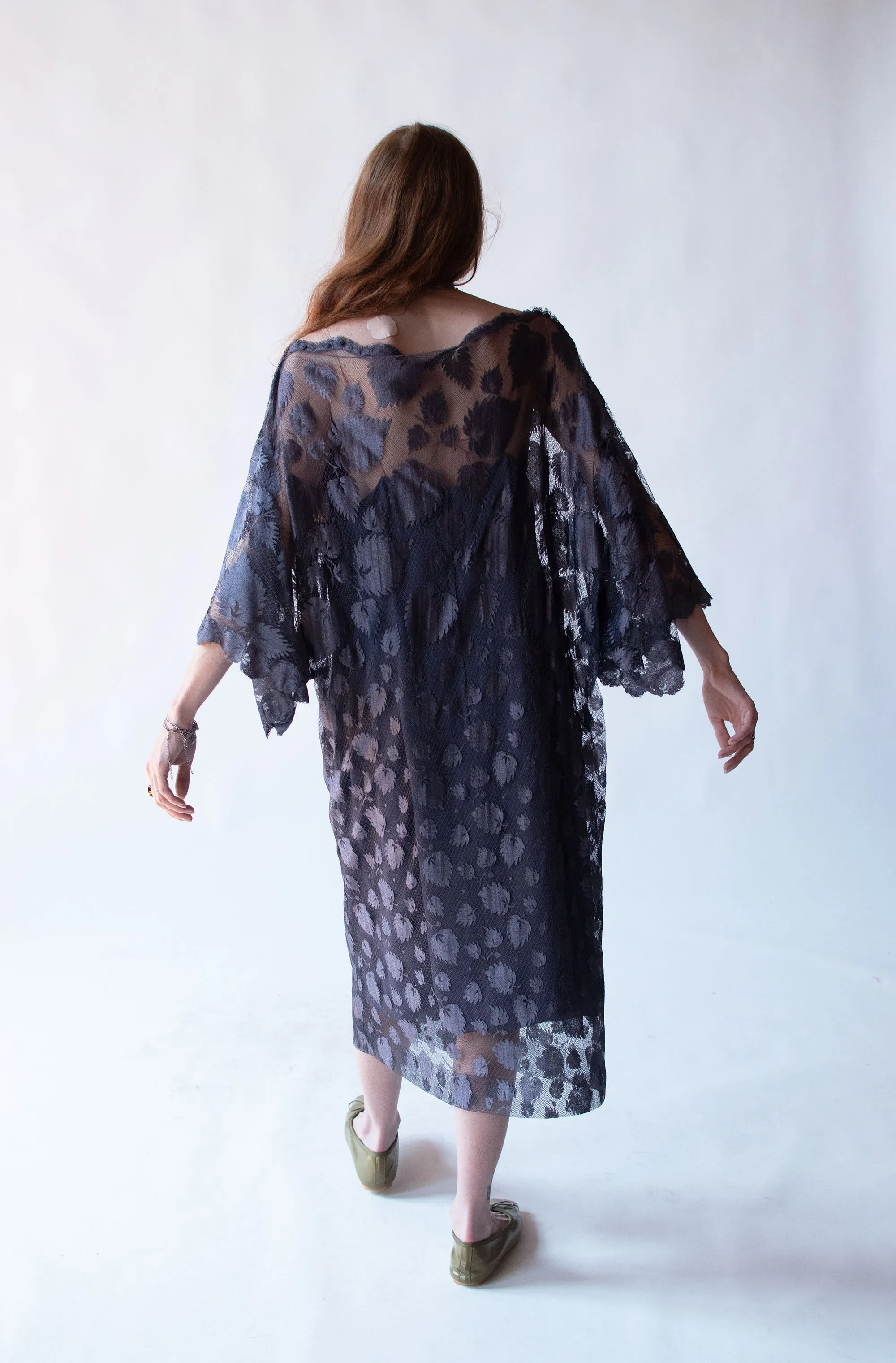 1980s Mauve Lace Dress