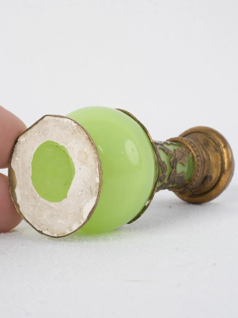 19th-century auraline glass hinged snuff bottle 3¼"
