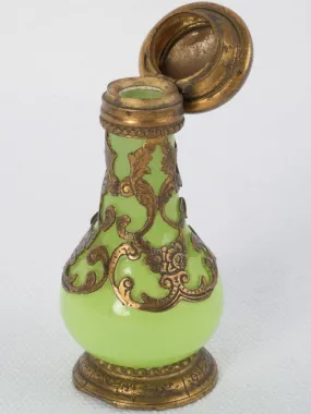 19th-century auraline glass hinged snuff bottle 3¼"