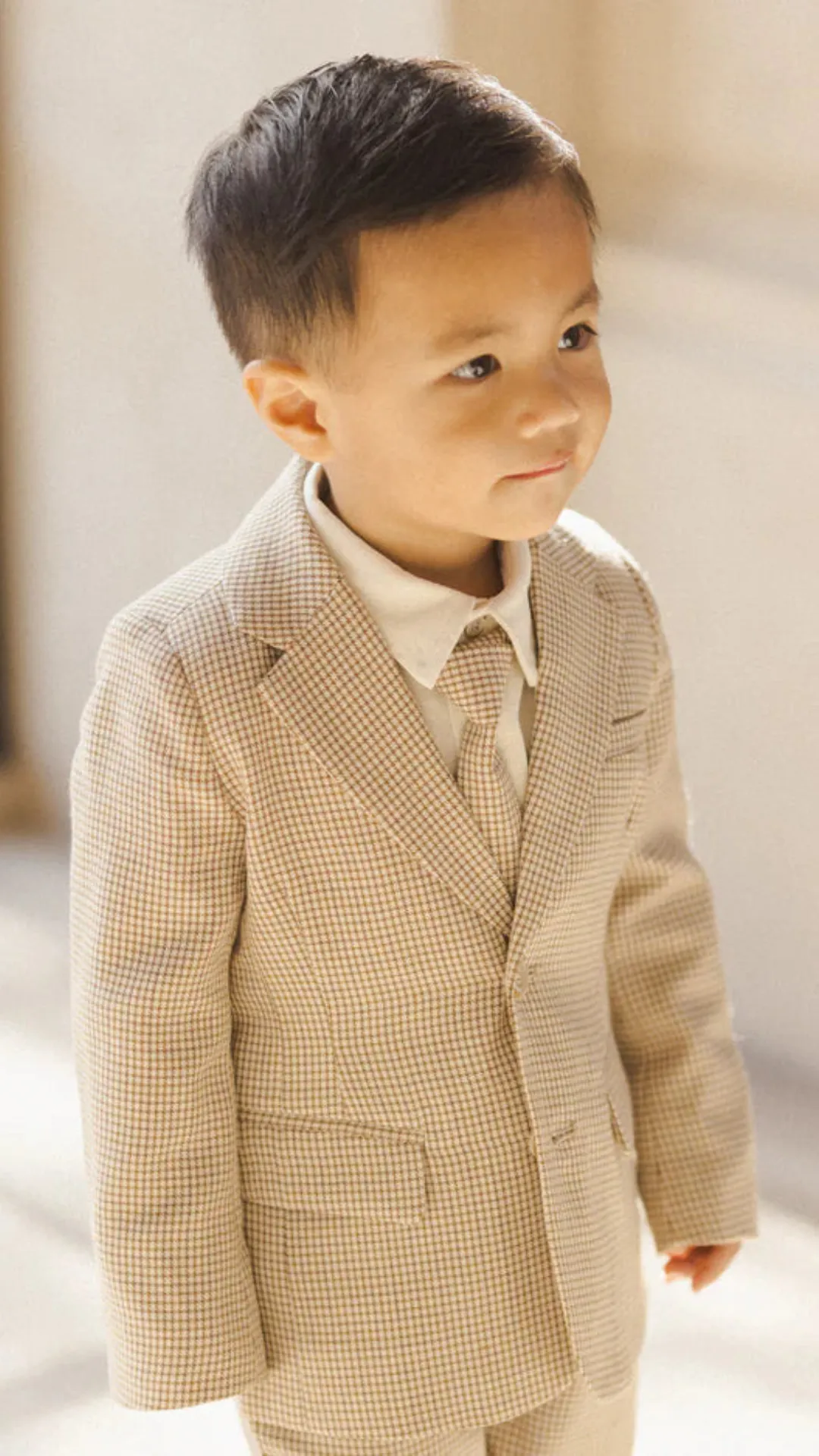 2-3 Years - Sebastian Blazer in Golden Houndstooth by Noralee