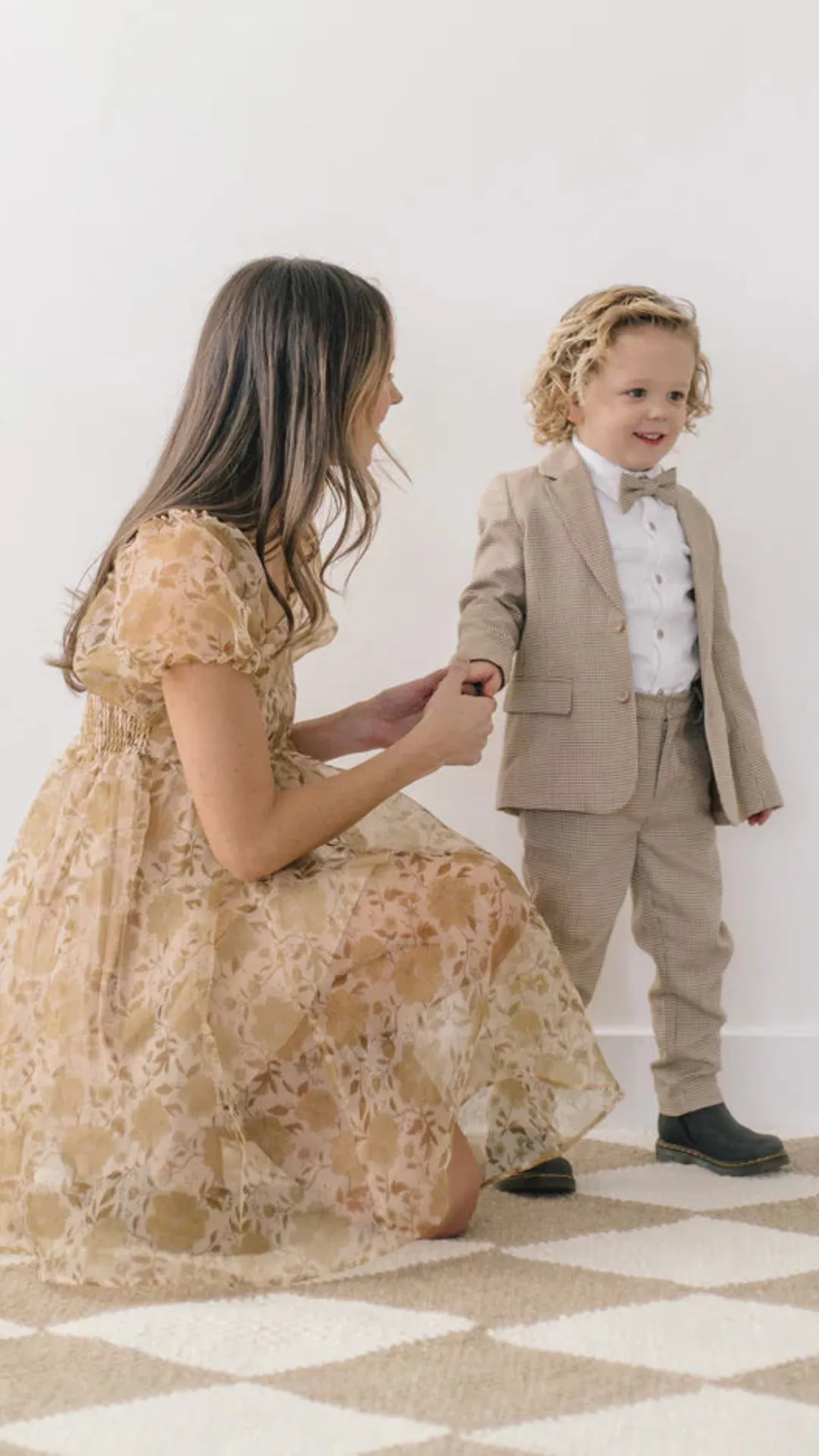 2-3 Years - Sebastian Blazer in Golden Houndstooth by Noralee