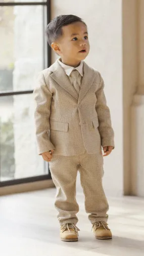 2-3 Years - Sebastian Blazer in Golden Houndstooth by Noralee