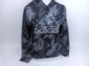 adidas Boys' Active Sport Athletic Pullover Hooded Sweatshirt Grey Medium