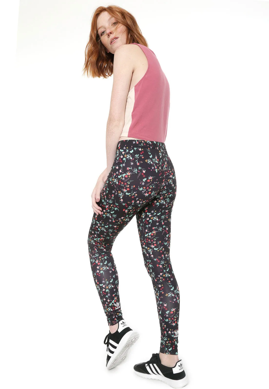 ADIDAS Women Originals Multicoloured Floral Tights Leggings Size 32-38