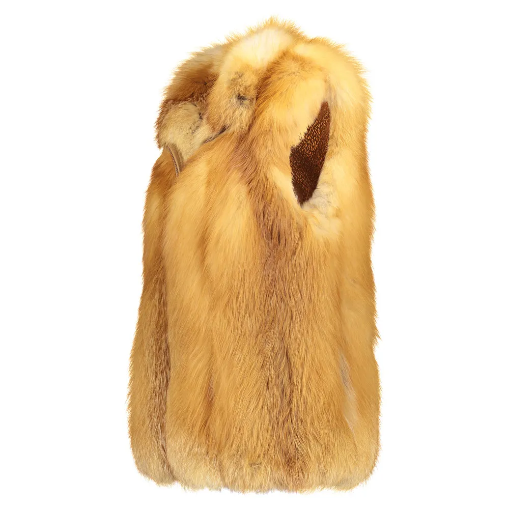 ALEXA Red fox fur zip vest