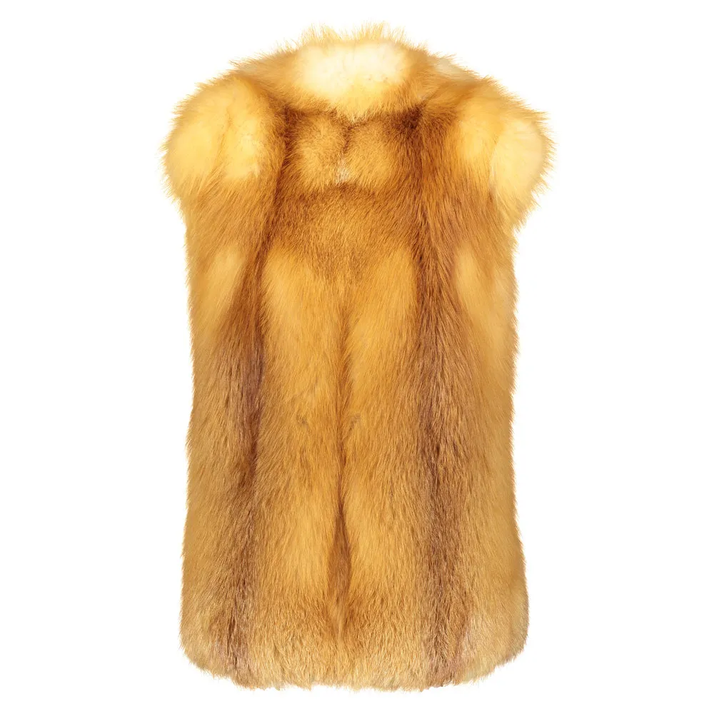 ALEXA Red fox fur zip vest