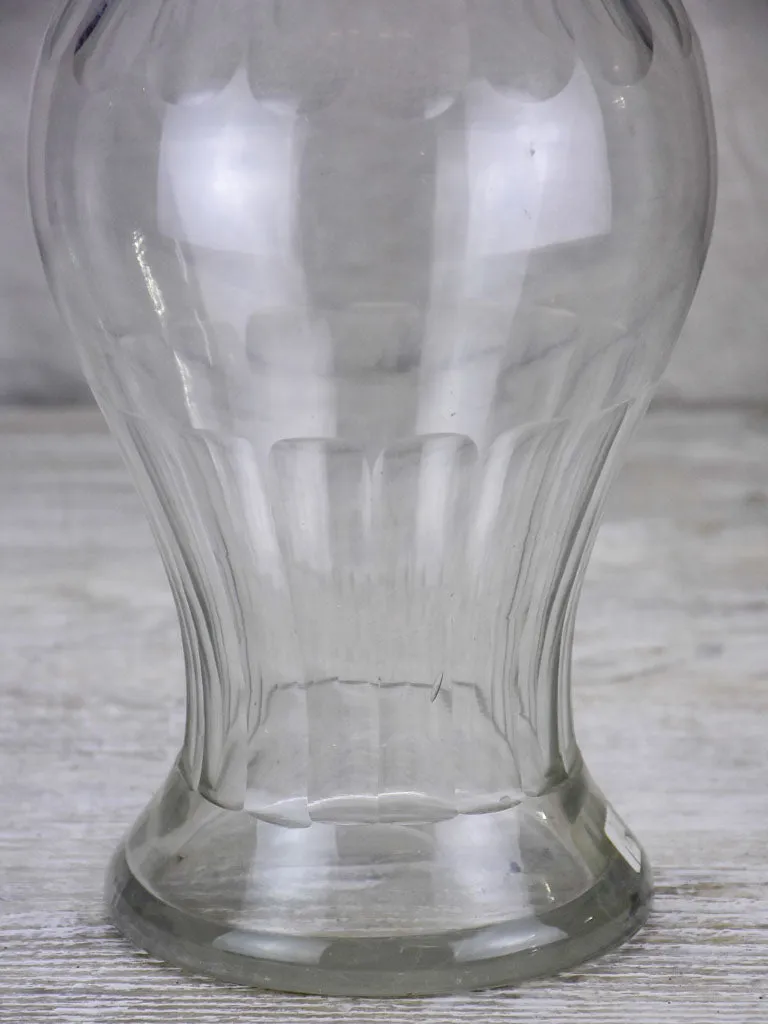 Antique French apothecary glass jar with lid