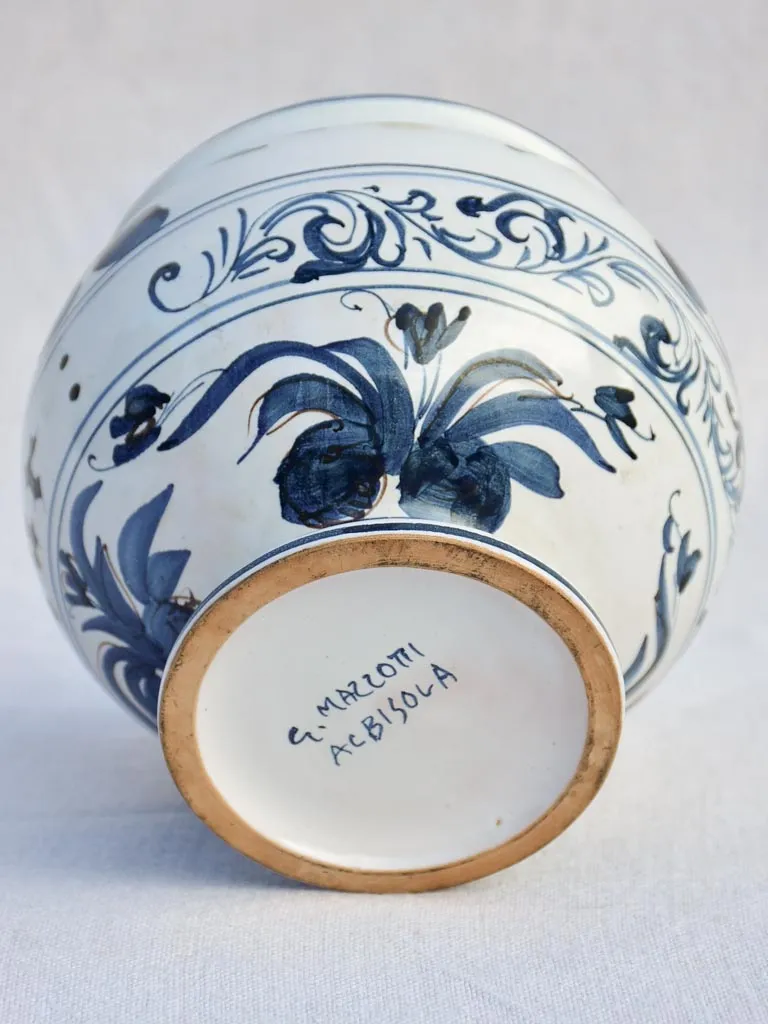 Antique Italian apothecary jar - blue and white 6¼"