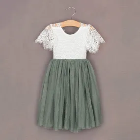 Baby Bohemian Flutter - Tea Dress / Full Length - Sage Green