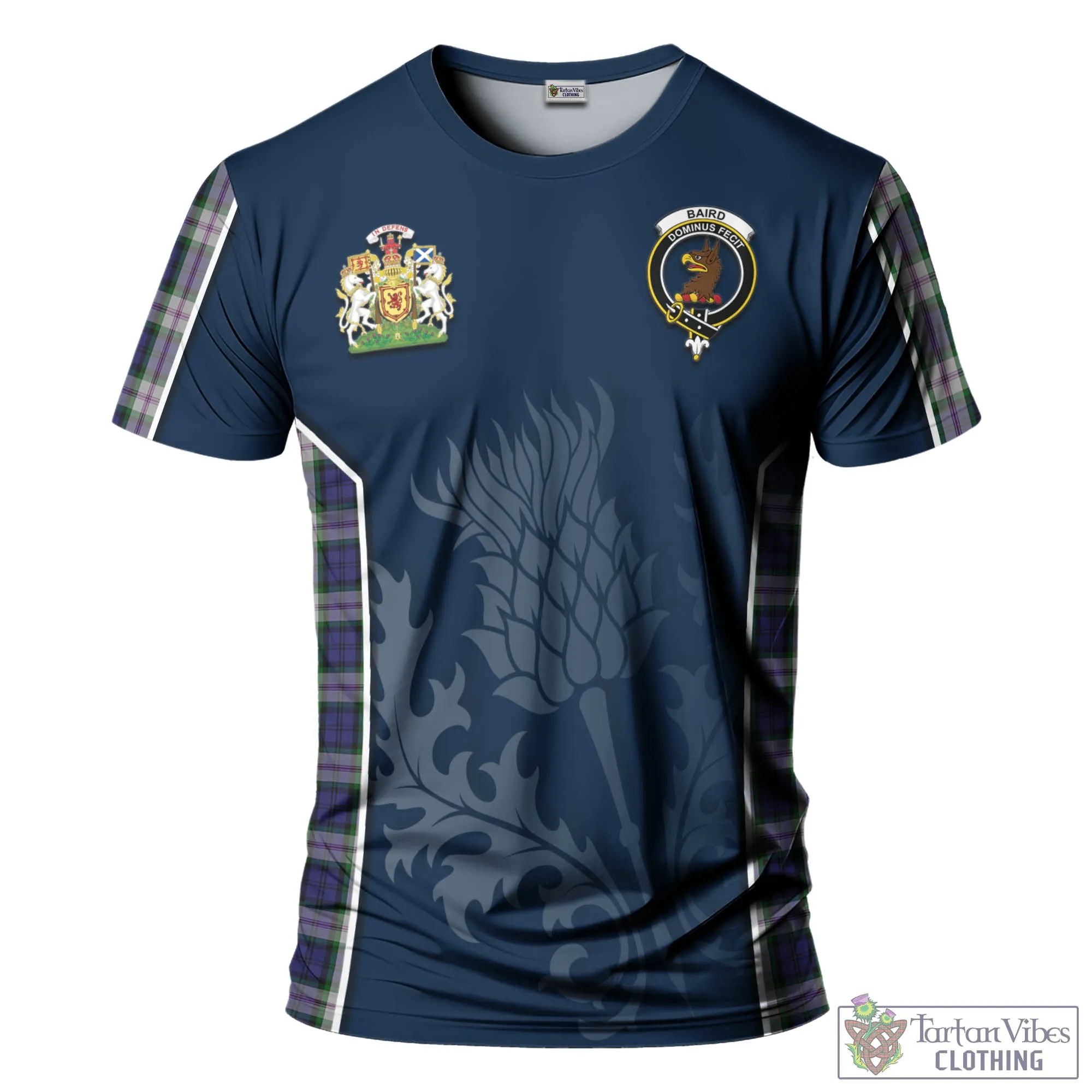 Baird Dress Tartan T-Shirt with Family Crest and Scottish Thistle Vibes Sport Style