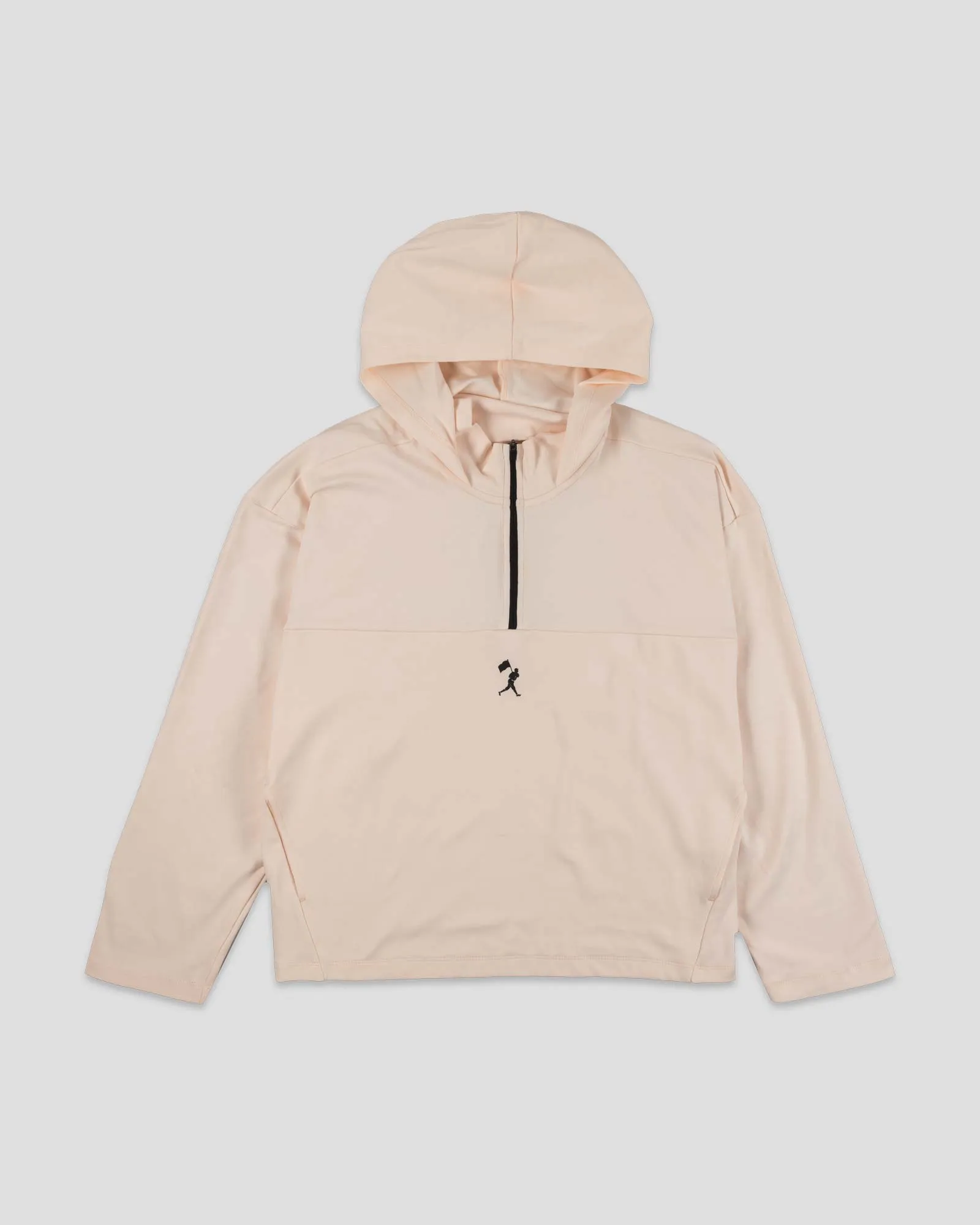Ballpark Scuba Quarter Zip Women's Hoodie - Pink Marshmallow
