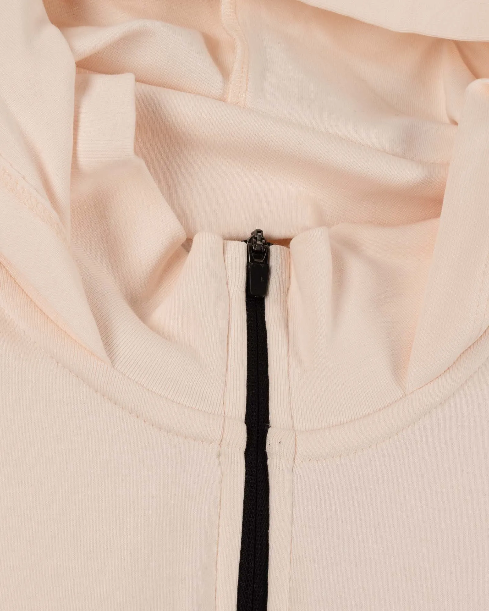 Ballpark Scuba Quarter Zip Women's Hoodie - Pink Marshmallow