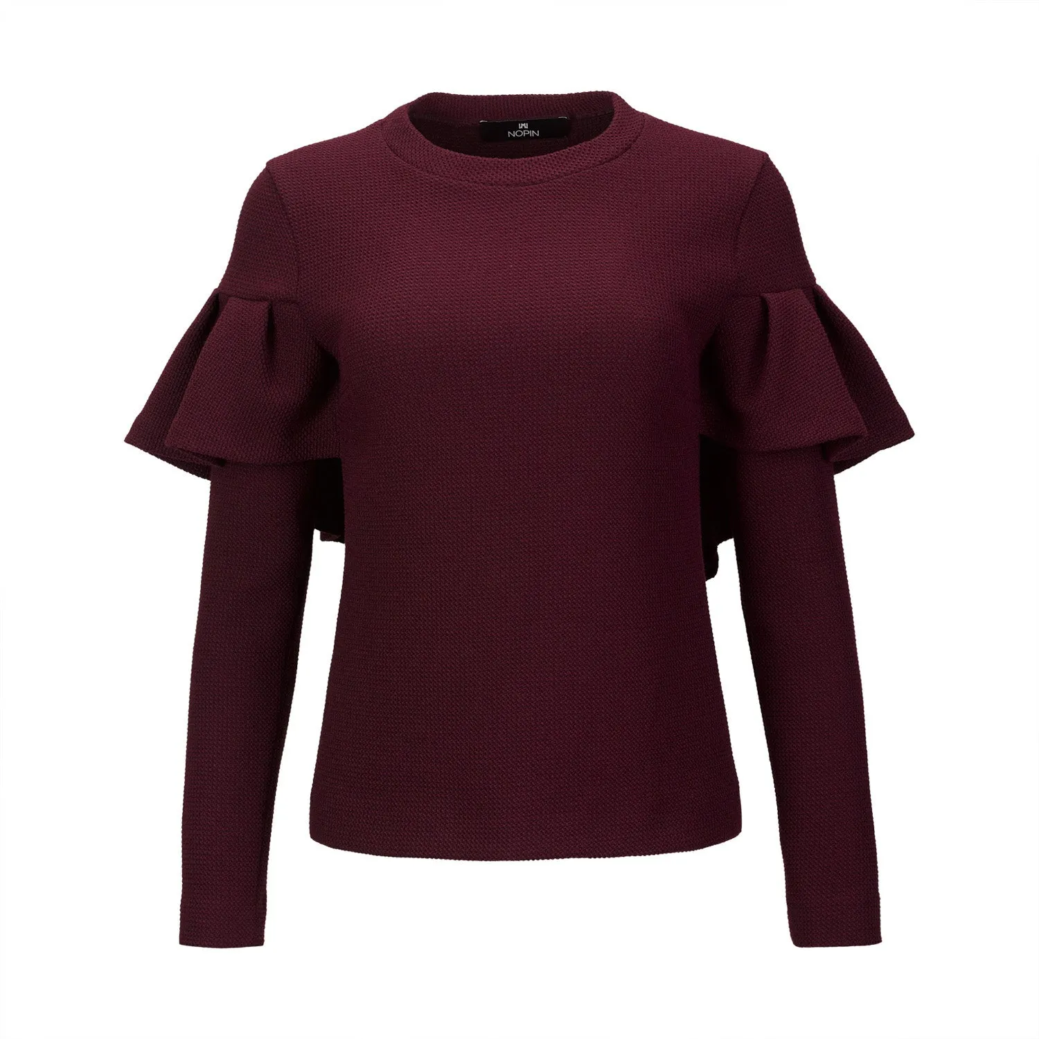 Bordeaux Knitted Sweater with Frill