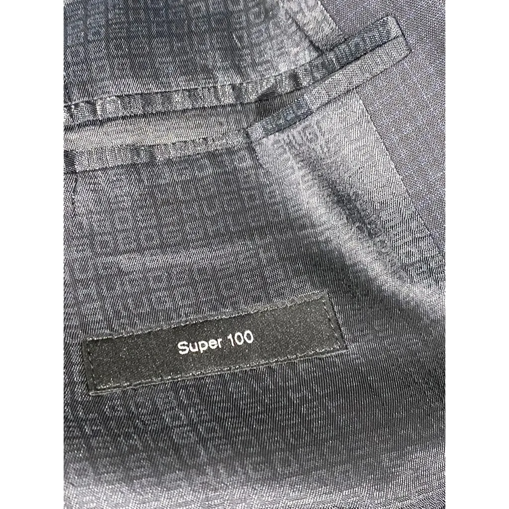 BOSS HUGO BOSS Men's Black Classic-Fit Super 100 Wool Two-Button Blazer SZ 44R