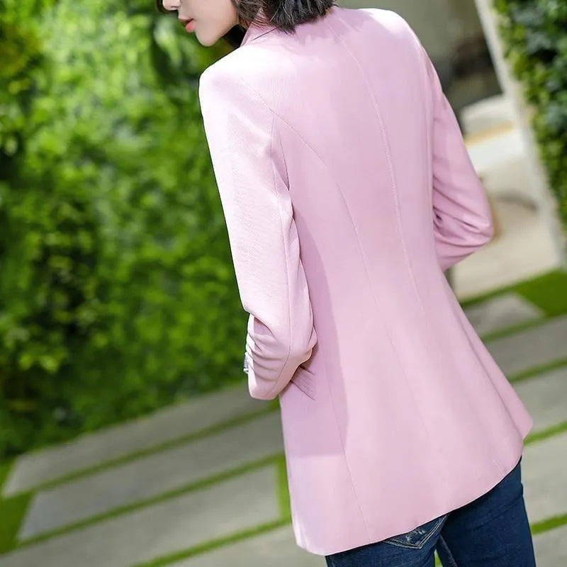 Boyfriend Jacket with Pocket Outwear Blazer Suits