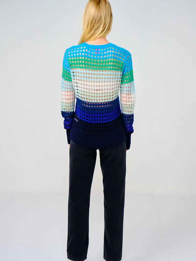 Brodie Pointelle Jumper Turquoise