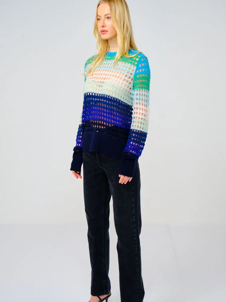 Brodie Pointelle Jumper Turquoise