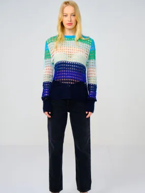 Brodie Pointelle Jumper Turquoise