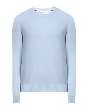 Brunello Cucinelli Mens Knit Cashmere Jumper Sweater in Blue
