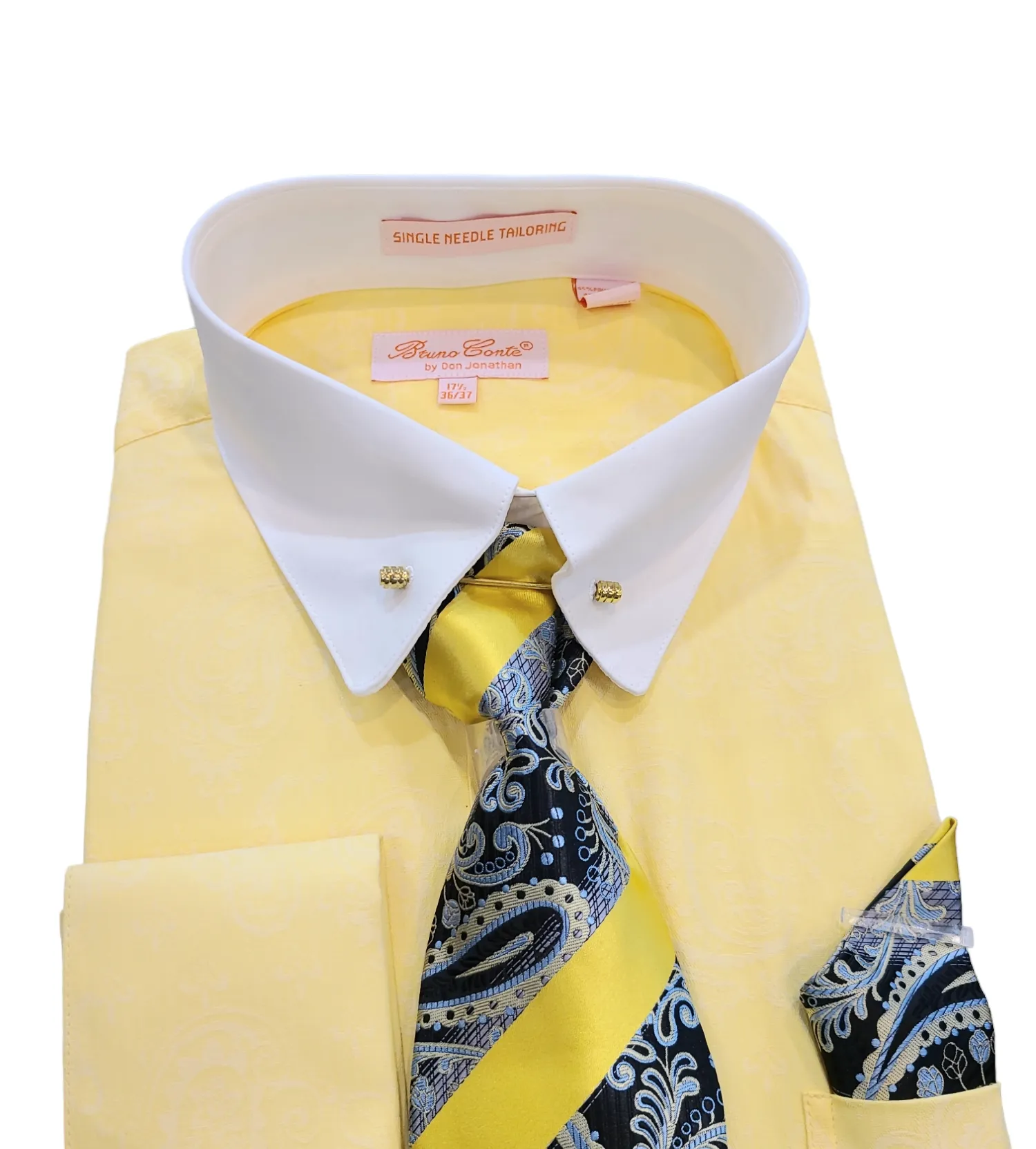 Bruno Conte Dress Shirt Set with Tie Bar