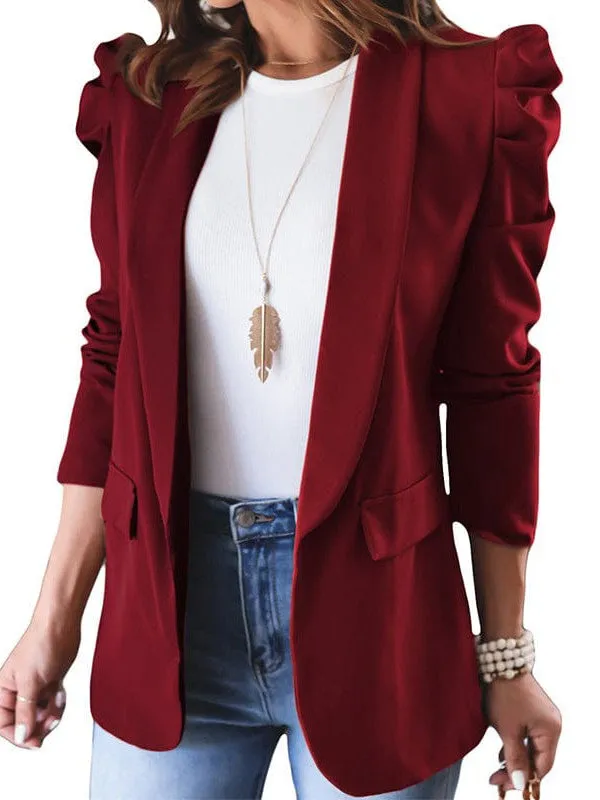 Casual Puff Sleeve Blazer