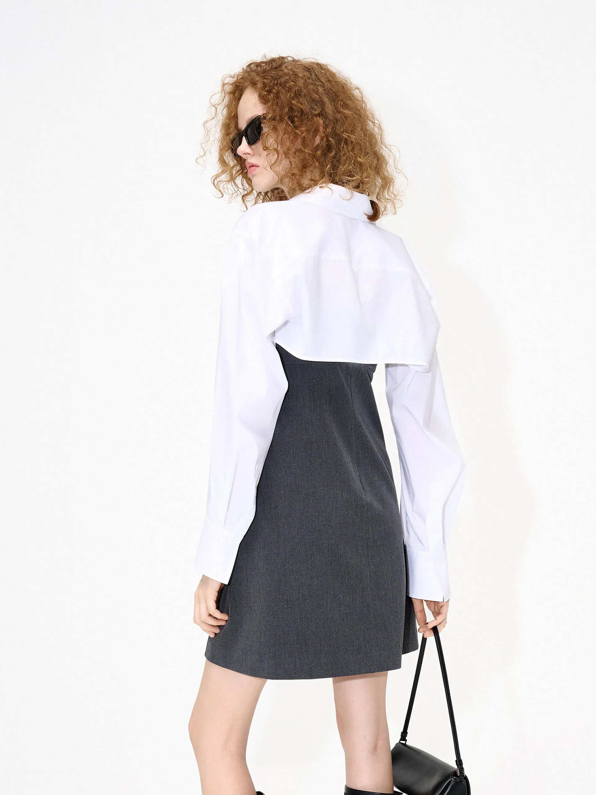 Contrasting Shirt Dress