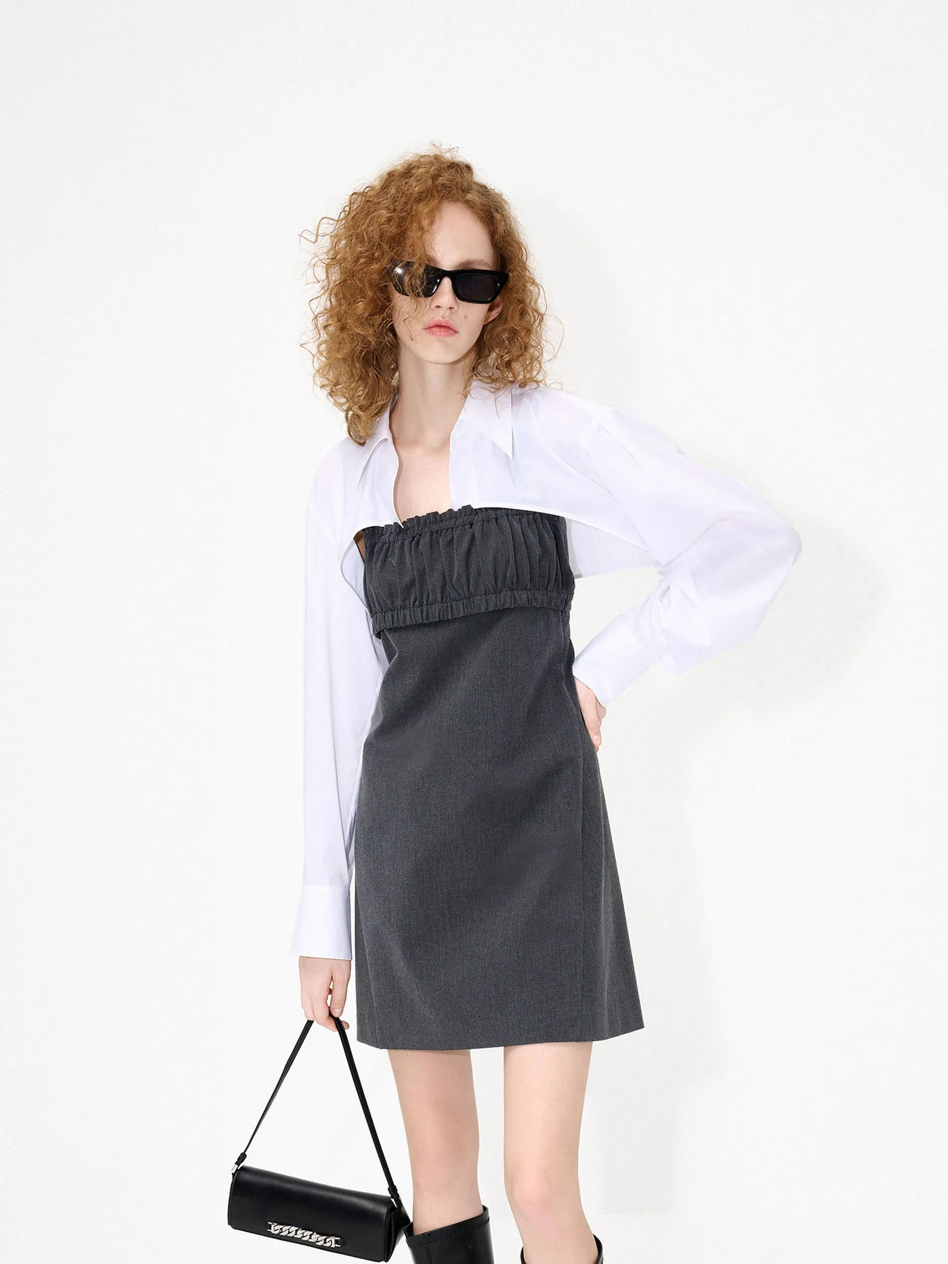 Contrasting Shirt Dress