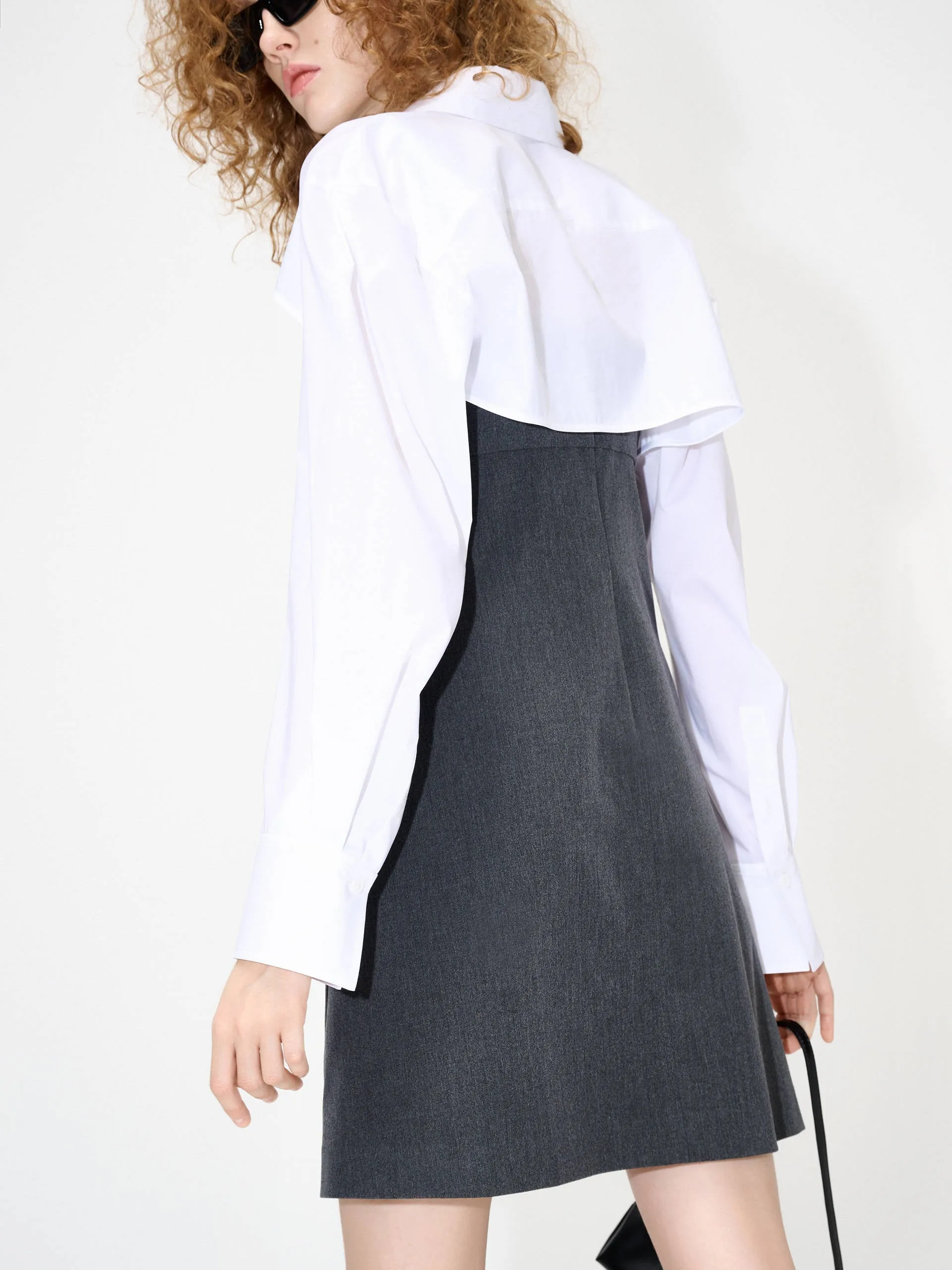 Contrasting Shirt Dress