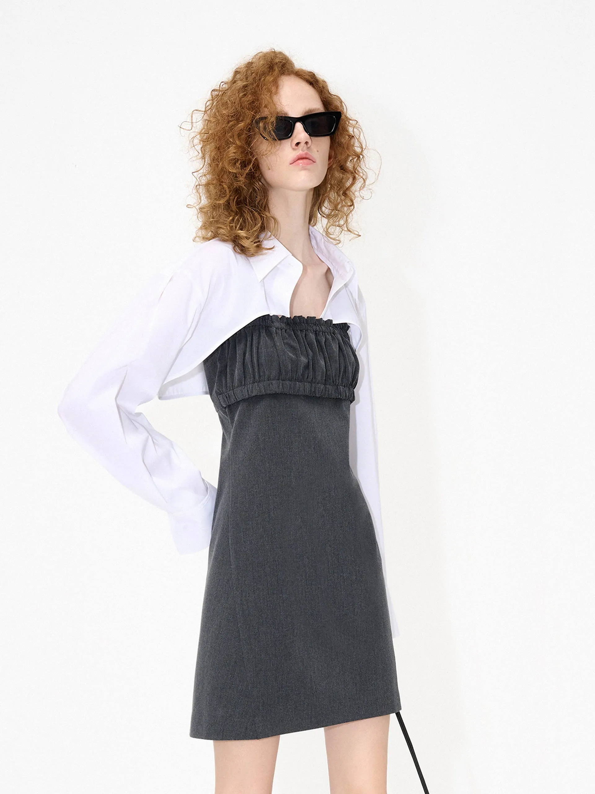 Contrasting Shirt Dress