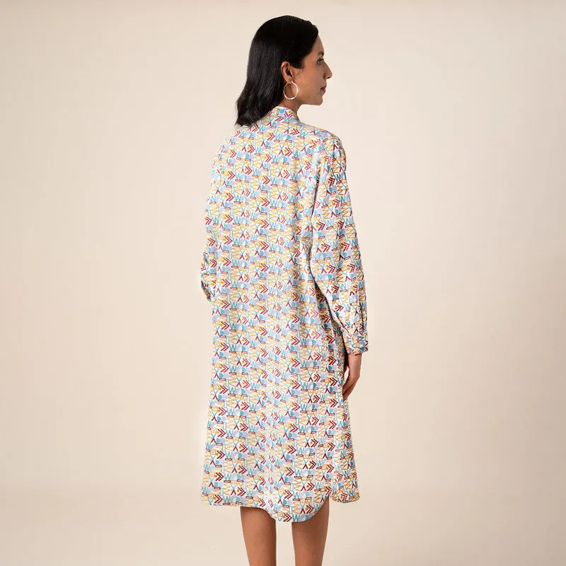 Cotton Long Shirt Dress For Women | Knee Length | Multicolour