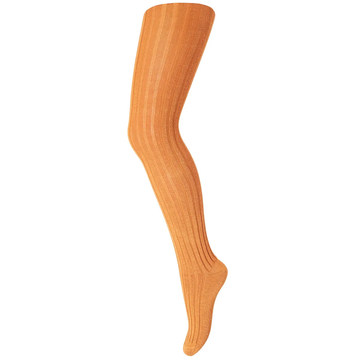 Cotton Rib Tights in Gold by MP Denmark