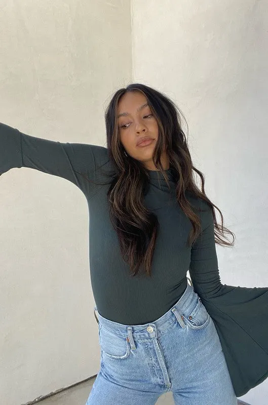 Dark Green Bell Bodysuit