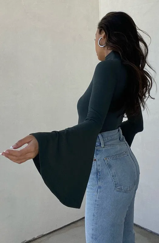 Dark Green Bell Bodysuit