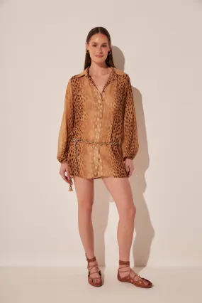 Deer Detailed Short Shirt Dress E3995A1871