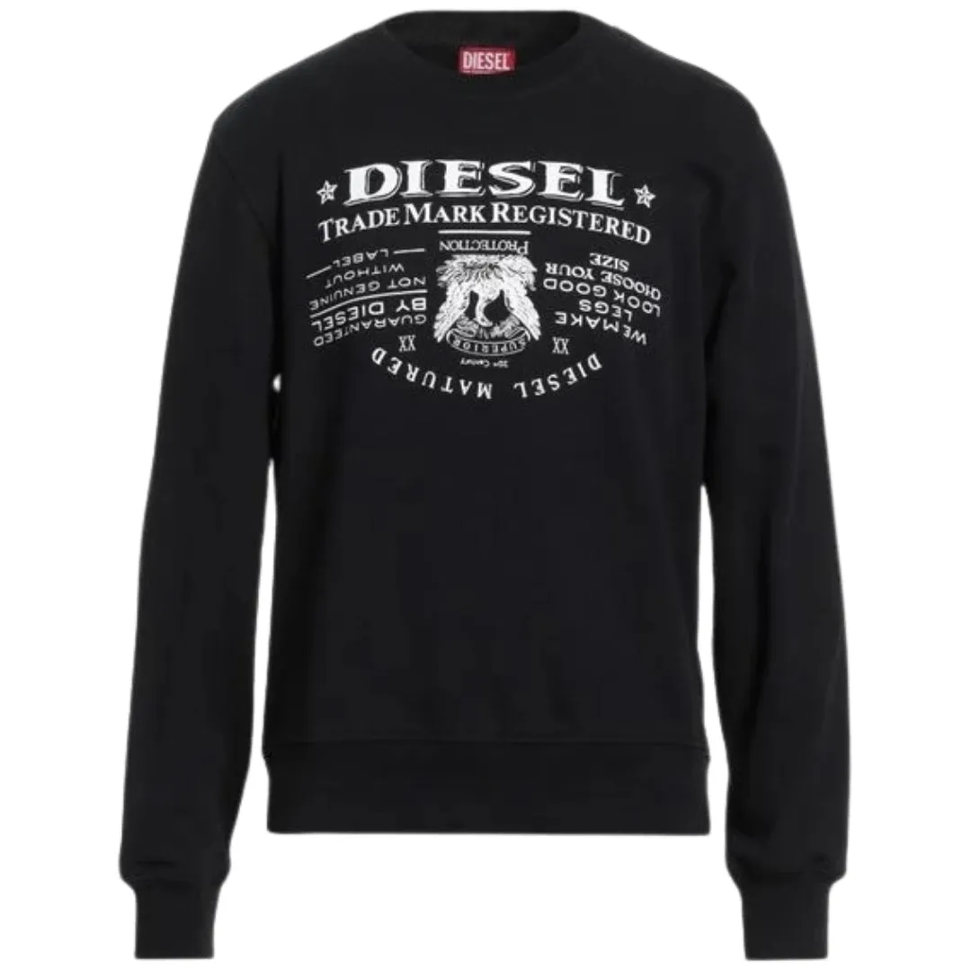 Diesel Trademark Logo Black Sweatshirt