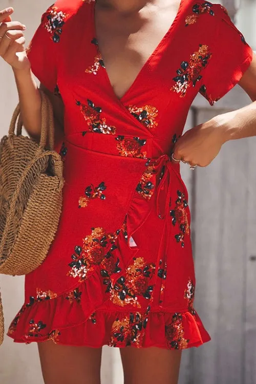 Dunnmall Days of Sunlight Ruffle Floral Dress