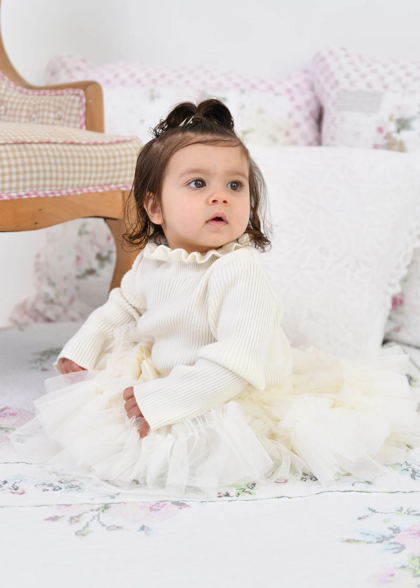 Elin Baby Tulle Dress Vanilla