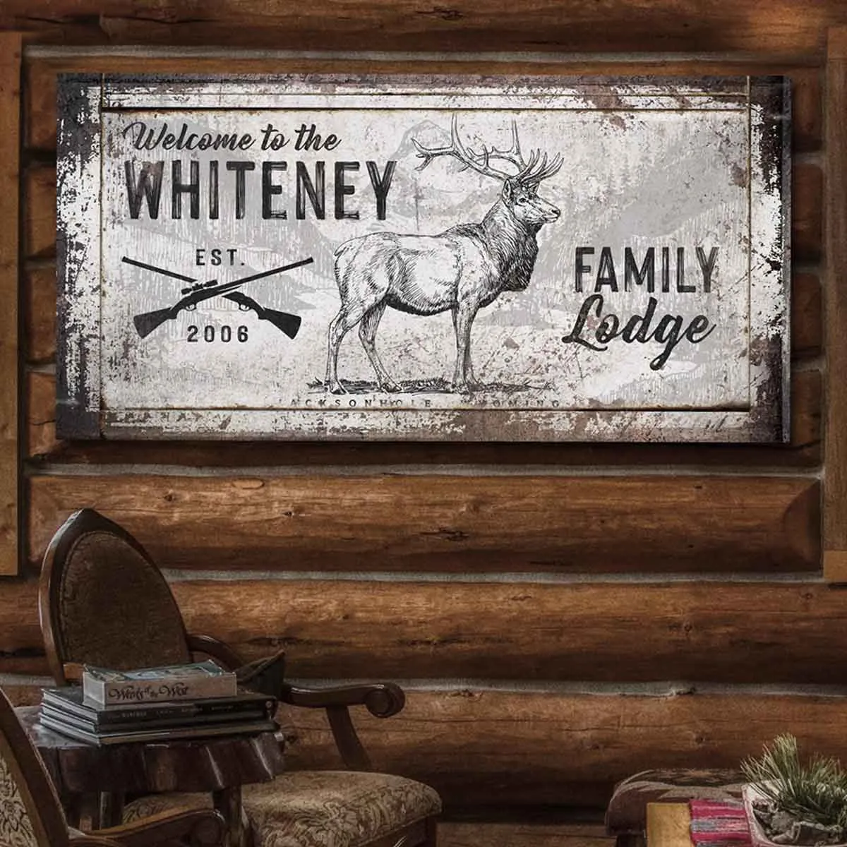 Elk Hunting Cabin Decor- Family Sign