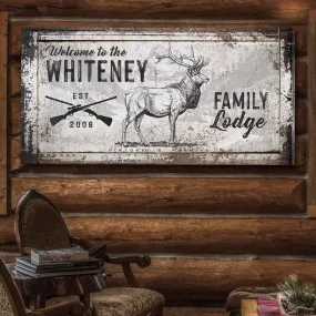 Elk Hunting Cabin Decor- Family Sign
