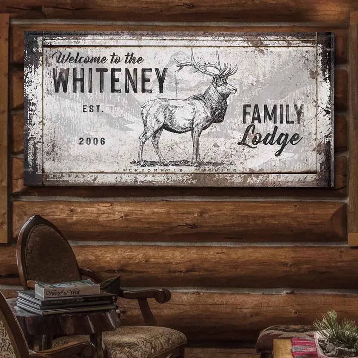 Elk Hunting Cabin Decor- Family Sign