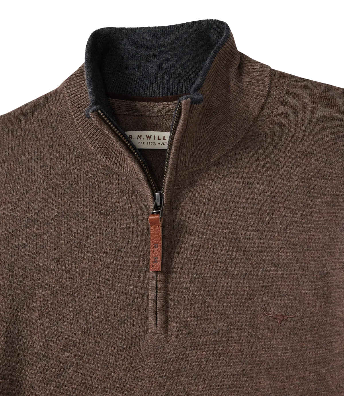 Ernest Sweater - 1/4 Zip - Nutmeg