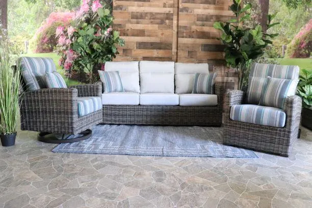 EUREKA 3 PIECE SEATING SET - Sofa and 2 Swivel Gliders