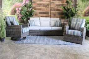 EUREKA 3 PIECE SEATING SET - Sofa and 2 Swivel Gliders
